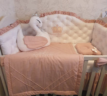 Load image into Gallery viewer, Luxury baby bedding 120x60 personalised by embroidery, 100% cotton
