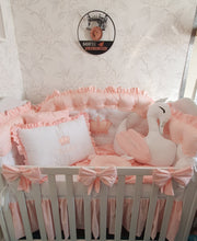 Load image into Gallery viewer, Luxury baby bedding 140x70 personalised by embroidery, 100% cotton
