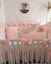 Load image into Gallery viewer, Luxury baby bedding 140x70 personalised by embroidery, 100% cotton
