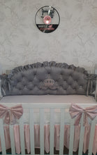Load image into Gallery viewer, Luxury baby Bumper 140x50 

Velvet, personalised by embroidery duble face
