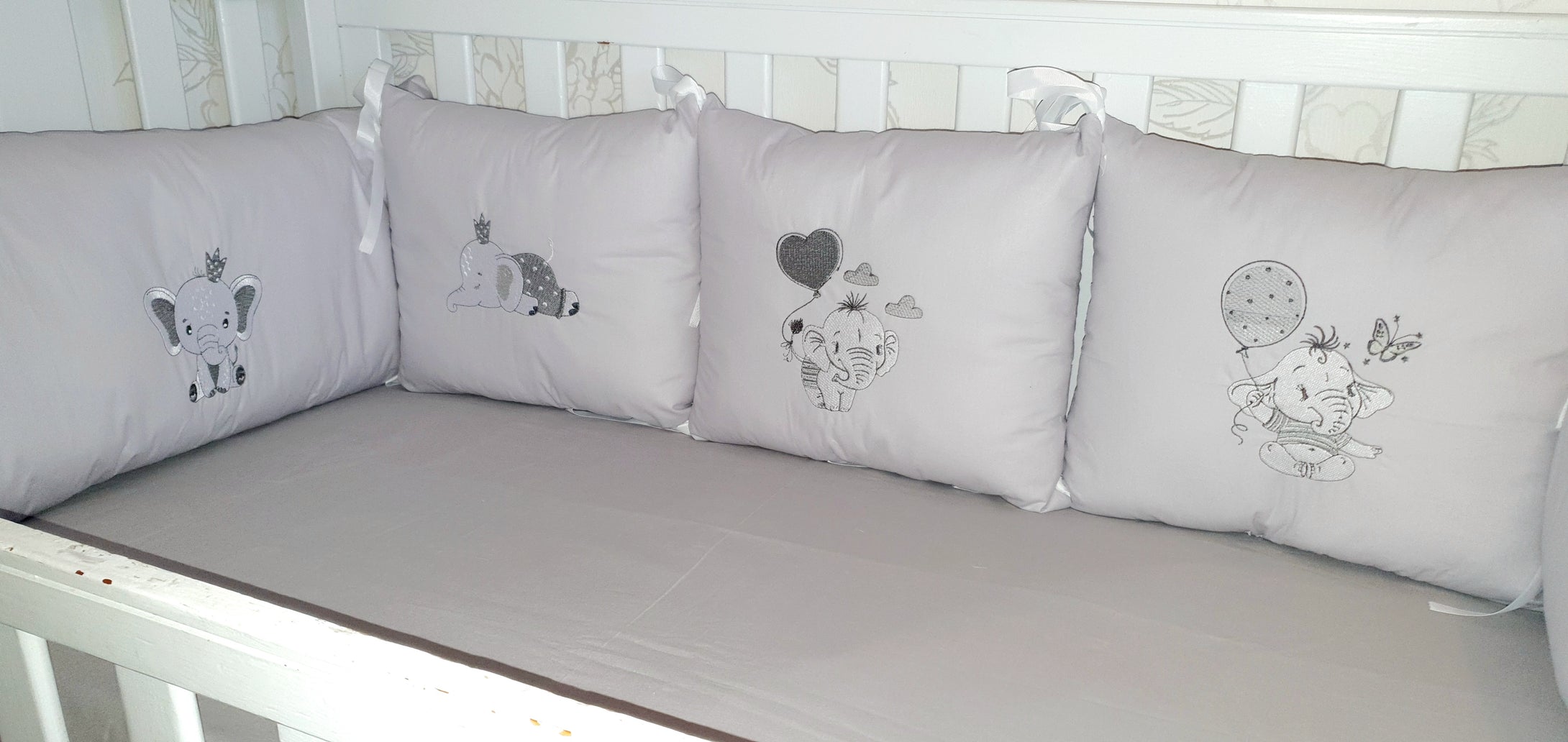 Baby Bumpers personalised by embroidery
