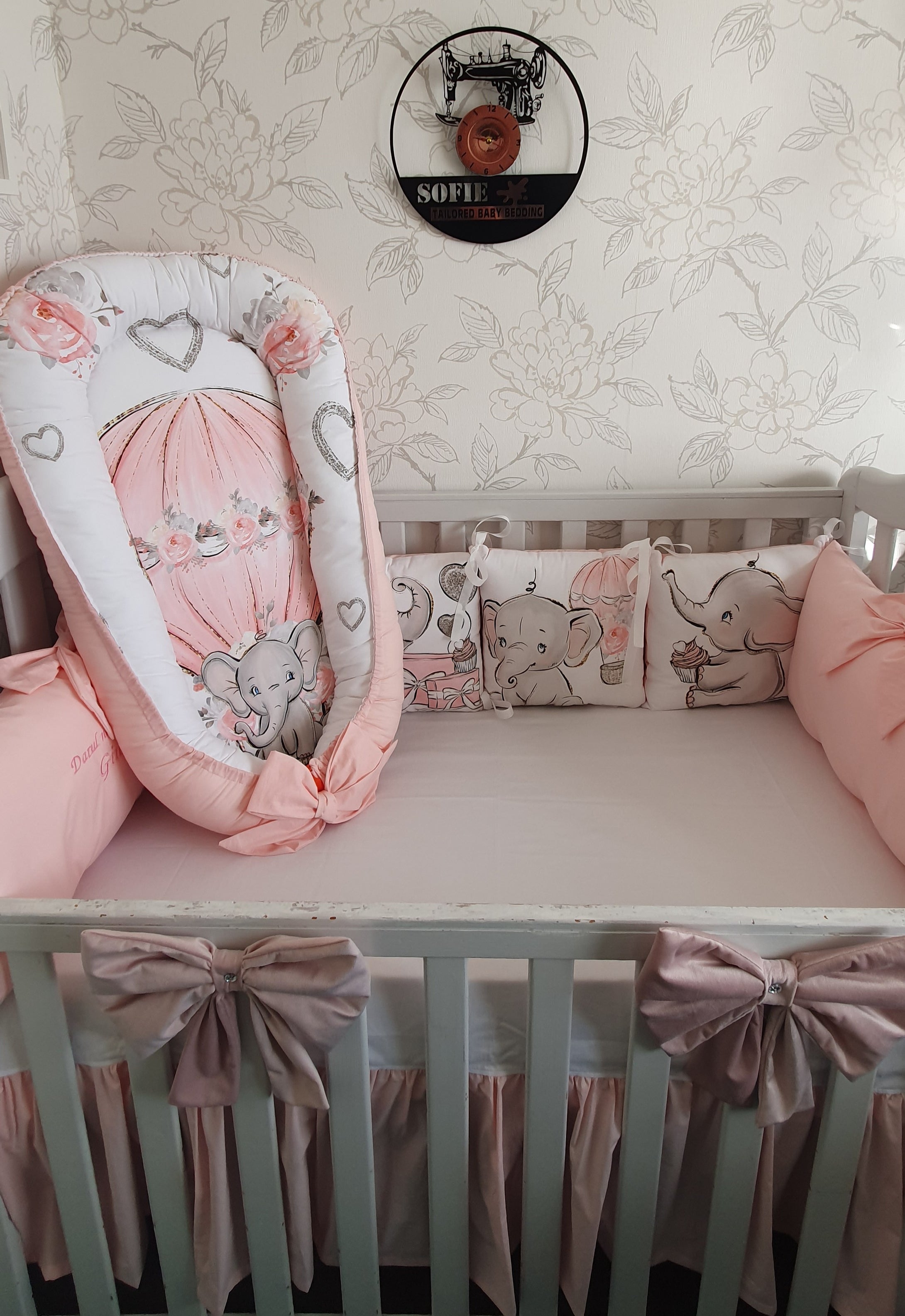 Luxury baby bedding 120x60 personalised by embroidery