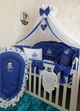 Load image into Gallery viewer, Luxury baby bedding 140x70 personalised by embroidery, 100% cotton
