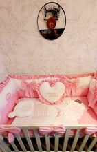 Load image into Gallery viewer, Luxury baby bedding 120x60, personalised by embroidery 

