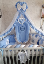 Load image into Gallery viewer, Luxury baby bedding 120x60, personalised by embroidery
