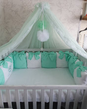 Load image into Gallery viewer, Luxury baby bedding 120x60, personalised by embroidery
