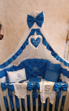 Load image into Gallery viewer, Luxury baby bedding 120x60 personalised by embroidery, 100% cotton
