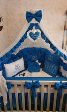 Load image into Gallery viewer, Luxury baby bedding 120x60 personalised by embroidery, 100% cotton
