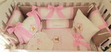 Load image into Gallery viewer, Luxury baby bedding 100x50 personalised by embroidery
