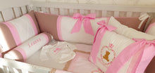 Load image into Gallery viewer, Luxury baby bedding 100x50 personalised by embroidery
