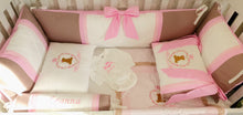 Load image into Gallery viewer, Luxury baby bedding 100x50 personalised by embroidery

