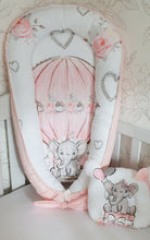 Load image into Gallery viewer, Baby nest personalised by embroidery and pillow
