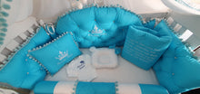 Load image into Gallery viewer, Luxury baby bedding 100x50 personalised by embroidery, 100% cotton 
