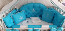 Load image into Gallery viewer, Luxury baby bedding 100x50 personalised by embroidery, 100% cotton 
