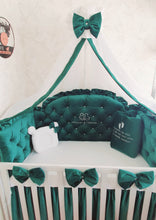 Load image into Gallery viewer, Luxury baby bedding 120x60 personalised by embroidery

