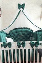 Load image into Gallery viewer, Luxury baby bedding 120x60 personalised by embroidery
