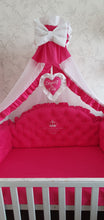 Load image into Gallery viewer, Luxury baby bedding 120x60 personalised by embroidery, 100% cotton
