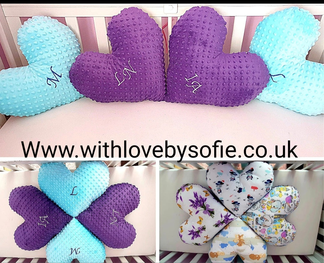 Baby pillows personalised by embroidery