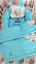 Load image into Gallery viewer, Luxury baby bedding 140x70 personalised by embroidery, 100%cotton
