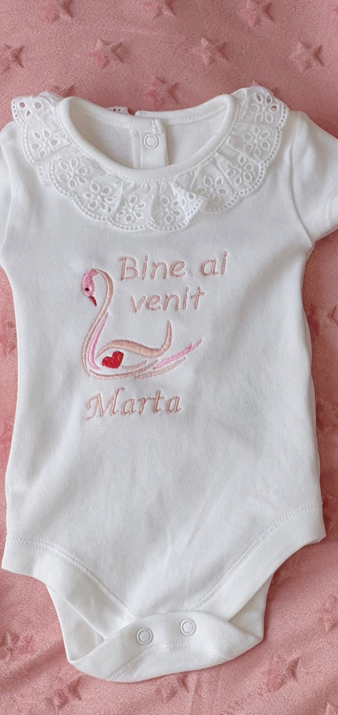 Bodysuit personalised by embroidery