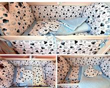 Load image into Gallery viewer, Baby bedding 140x70 personalised by embroidery , 100% cotton and dimple minky
