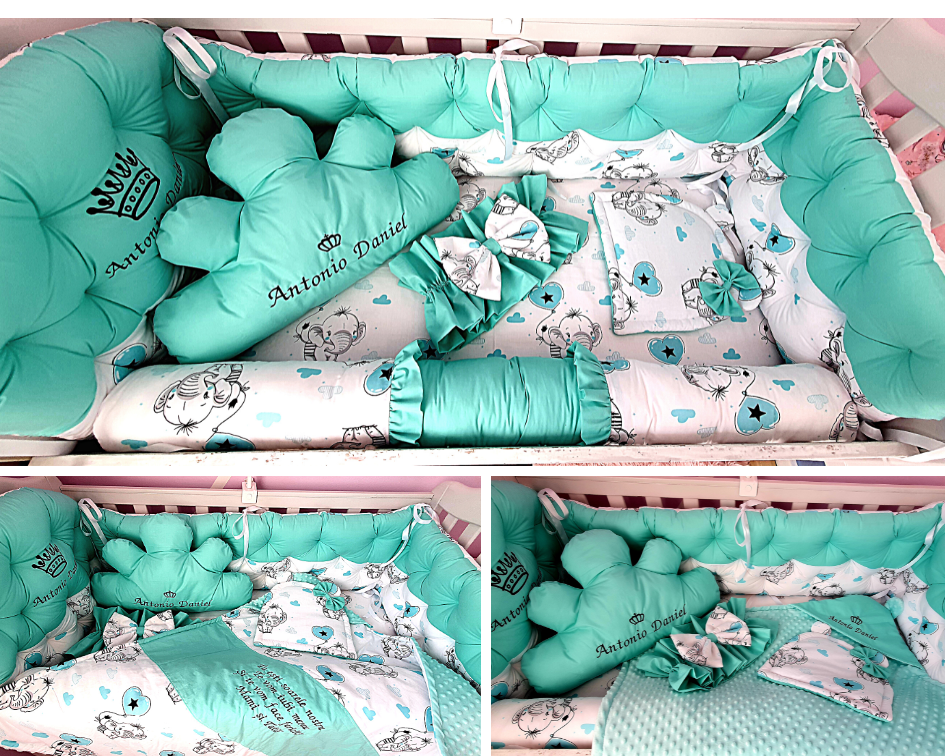 Baby bedding 120x60 personalised by embroidery